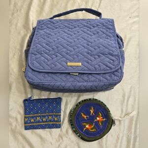 Elviros Hanging Hanging Toiletry Travel Bag + 2 Makeup Bags Lot Bundle